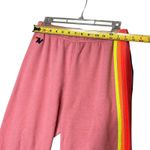 Aviator Nation Sweatpants Womens Medium Pink Neon Side Stripe Fleece Jogger USA Photo 3