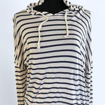 Freshman Vintage striped light long sleeve shirt with hood Size S White Photo 0