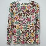 Talbots  Womens Sweater XS Merino Wool Long Sleeve Floral Abstract Knit Scoop NEW Photo 5