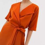 ASOS Orange Wrap Front Wide Leg Jumpsuit Womens 4 No Belt Photo 0
