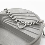 Heart Curb Chain Choker Silver Photo 1
