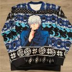 Jujitsu Kaisen Gojo Satoru holiday Christmas domain expansion sweater Blue Size M Photo 0