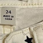 J.Crew Toothpick Mini Star Print Skinny Jeans Cream White Navy Mid Rise 24 Photo 6