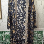 easel Long Navy and Mustard Floral Duster - Size - Medium Photo 0
