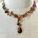 Avon tigers eye beaded Y choker necklace Brown Photo 0
