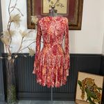 Free People  Heartbeats Floral Boho Long Sleeve Jersey Mini Dress - Sz S 💛🎀 Photo 2