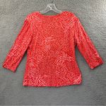 Fresh Produce  3/4 Sleeve Knotted Mixed Animal Prints Top Coral Women's‎ M Photo 1