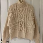 ZARA  Women’s Cable Knit Pompom Sweater Size M Photo 6