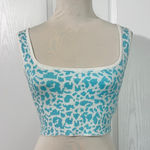 Q2 Square Neck‎ Crop Top Animal Print Cute Stretch Photo 0