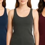Old Navy  Ribbed Tank Top 3-Pack – Size L (Blue, Gray, Burgundy) Photo 0