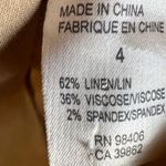 Theory Womens Linen Beige Khaki Shorter Blazer Size 4 Career Work Wear Photo 2