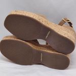 Lisa + Vicky Suede Cork Platform Wedge Sandals Women's 7M Tan Minimalist Shoes Size 7 Photo 11