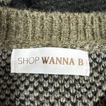 Womens Fuzzy Knit Pullover Sweater Sz S Crew Neck Long Sleeve Camo By Shop Wanna Green Photo 2