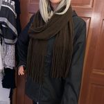 Echo Brown Ribbed Knit Fringe Scarf Photo 2