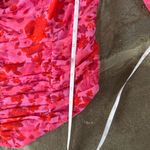 Free People  Ooh LaLa Pink Red Floral boho smocked chiffon Blouse Photo 8