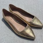 BCBGeneration  Pointy Toed Gold Metallic Crackle Effect Flats Size 6 Photo 0