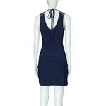 Vintage Y2K Navy Blue Beaded Cocktail Hoco Dress. S/M. Silver Boho Glam Party Size M Photo 4