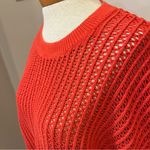 Old Navy  Orange Open Knit Long Sleeve Cropped Pullover Top Women’s Size XL Photo 2