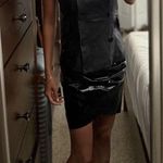 Women's Black Sleeveless lamb skin Vest,Button Closure Top in IT38 Size 2 Photo 0