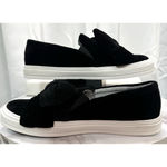 Nine West Onosha Black Slipon Round Toe Velvet Sneaker Wo’s Size 11 Photo 2