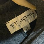 St. John  Collection Gray Tie Neck Knit Sweater Dress Long Sleeve Photo 8