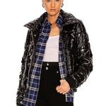 NEW NWT RtA Inessa Patent Quilted Jacket In Black Size L Photo 2