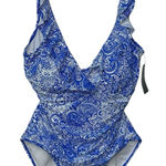 Ralph Lauren Lauren Women's Ruffled Paisley Print One-Piece Swimsuit Size 16 Photo 0