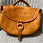 None Vintage Genuine Leather Crossbody Saddle Bag. Tan Boho Western Satchel / Hanmade Photo 3