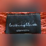 BRITTANY BLACK brocade floral embroidered short sleeve pullover orange size 3XL Photo 5