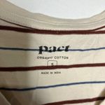 Pact  striped t-shirt v-neck short sleeve women's size small 100% organic cotton Photo 3