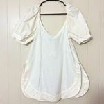 Maeve Anthropologie White  Puff-Sleeve Sweetheart Top Size L NWT (READ) Photo 6