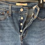 Levi's Levi’s Wedgie Straight Jeans Medium Wash Denim High Waist Raw Hem Photo 1