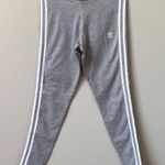 Adidas  Women's Medium Classic 3 Stripes Gray Gym Jogging Tight Leggings CY4761 Photo 2