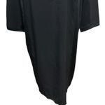 Chico's Zenergy Shift Dress Black Pull Over SZ 3 Knee Length Henley Knit Inset Photo 2