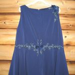 Mac Duggal 20365 Navy Floral Applique Sleeveless A Line Gown Photo 10