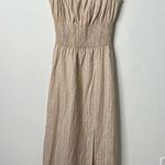 The Jetset Diaries NWT  Maya Midi Dress Khaki Stripe High Slit Womens Size S Photo 1