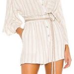 L'Academie Dolman Sleeve Striped The Alphonsine Romper White Beige Women's XS Photo 0