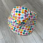 Gorman Bucket Hat cotton linen printed reversible unisex one size colorful check Orange Photo 3