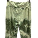 Green Tie Dye High Waisted Flare Stretch Lightweight Legging Pants Womens Small Photo 4