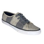 Sperry Womens Gray Cream Pier View Striped Wool Lace Up Sneakers 8.5 Photo 0