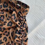 SheIn Brown and Cream Maxi Pencil Skirt with Ruched Slit Photo 3