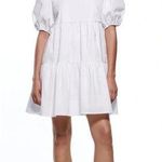ZARA  Tiered Poplin Dress White Photo 0