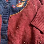 VINTAGE HUNTINGTON RIDGE Grandma fisherman‎ Cardigan Sweater Paisley Pearls Size M Photo 6