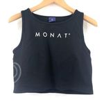 MONAT Tank Top Size Large Logo Tight Black Cropped Attached Sports Bra Athletic Photo 0