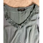 Betsey Johnson  Women's Green Ruffle Button-Up Dress/Top Size S Photo 4