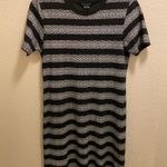 Theory Black & White Cherry Lace Print Striped T-Shirt Mini Dress Size Medium Photo 1