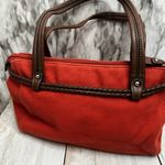 Relic  Rust Corduroy Double Handled Barrel Bag Brown Leather Straps Accents Y2K Photo 7