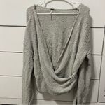 Free People  Sensual Wrap Sweater Grey Photo 1