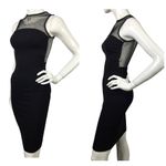 Torn By Ronny Kobo  Fishnet Panel Bodycon Dress Black XS Photo 3