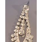 Vintage Rhinestone Chandelier Statement Earrings Elegant Wedding Prom Estate 2" Silver Photo 1